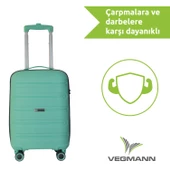 Vegmann Polipropilen (PP) Atlas Su Yeşili Kabin Boy Valiz - 8