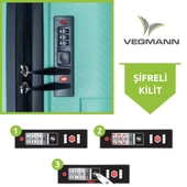 Vegmann Polipropilen (PP) Atlas Su Yeşili Kabin Boy Valiz - 5