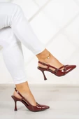 Erkan Saçmacı Natalia Bordo Rugan Arkası Açık Stiletto - 1