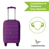 Vegmann Polipropilen (PP) Atlas Violet Kabin Boy Valiz - 8