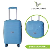 Vegmann Polipropilen (PP) Atlas Mavi Kabin Boy Valiz thumbnail 4