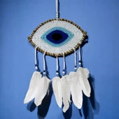 Beyaz Motifli Göz Model El Yapımı Duvar Süsü thumbnail 2