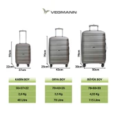Vegmann Polipropilen (PP) Atlas Gold Kabin Boy Valiz thumbnail 9