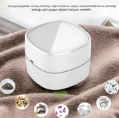 QASUL 360° Dönebilen Masa Toz Temizleyici Taşınabilir Mini Masaüstü Kırıntı Süpürgesi Ev Okul Ofis için - 3