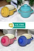 Nishev.com Evini Sev 4’lü Mini Emaye Derin Tencere Seti 12 cm 900 ml - 1