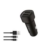 Ttec SmartCharger Duo 3.1A Araç Şarj Aleti Çift USB + USB-C ve Lightning Kablo - 1