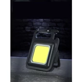 Mini 30 Ledli  Mıknatıslı Anahtarlık Flash Kamp Lambası Askılı Kapak Açacaklı Şarjlı Fener - 3