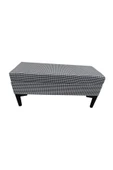 Evim-E Aksesuar Modern Ağaç Iskeletli 40x100 Cm Puf(bench) Keten Kaz Tüyü Desenli Kumaş - 1
