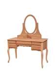 Evim-E Aksesuar Lükens Ayaklı 7 Çekmeceli Makyaj Masası Aynalı Ham Tamamı Ahşap - 1