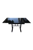 Evim-E Aksesuar Mobeletto 70 x 80 Japon Ortadan Metal Ayaklı -Yanlardan Açılır Cam Masa - 1