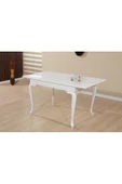 Evim-E Aksesuar Lükens Masa 80 X 120 Ahşap Lake Beyaz Renkte Açılır - 1