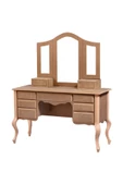 Evim-E Aksesuar Lükens Ayaklı 9 Çekmeceli Makyaj Masa Takımı Ham Tamamı Ahşap - 1