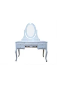 Evim-E Aksesuar 7 Çekmeceli Lükens Ayaklı Makyaj Masa Takımı Aynalı Lake Beyaz - 1