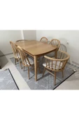 Evim-E Aksesuar Iskandinav Masa Sandalye Takımı- Doğal Renk-amerikan + Omurga Sandalye + Retro Masa-tamam Ahşap - 2