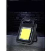 Mini 30 Ledli  Mıknatıslı Anahtarlık Flash Kamp Lambası Askılı Kapak Açacaklı Şarjlı Fener - 3