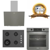Altus Gri Cam Ankastre Set 570 G - 189 Dg Woklu - 322 G Dijital Turbo -Hediyeli - 1
