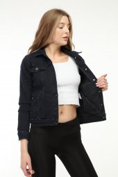 Mayın Kadın Kısa Lacivert Ceket Full Likralı Çok Esnek - 1