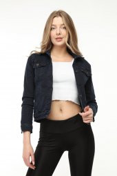 Mayın Kadın Kısa Lacivert Ceket Full Likralı Çok Esnek - 3