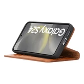 Samsung Galaxy S24 Uyumlu, Deri Cüzdanlı Kılıf, Efektli Taba - 3