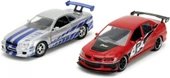 Jada Fast and Furious Mitsubishi Lancer Evolution IX Brian's Nissan Skyline GT-R(R34) Model Araba - 2
