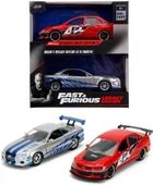 Jada Fast and Furious Mitsubishi Lancer Evolution IX Brian's Nissan Skyline GT-R(R34) Model Araba - 1