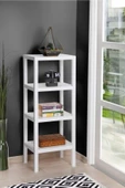 Shelf 4 Katlı Düzenleyici Plastik Raf Ünitesi Beyaz ,kitaplık, Banyo, Mutfak Rafı. Ayakkabılık - 1