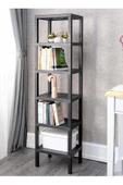 Shelf 6 Katlı Düzenleyici Raf Ünitesi Siyah,  Mutfak Rafı Banyo Organizeri, Kitaplık - 2