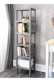 Shelf 6 Katlı Düzenleyici Raf Ünitesi Gri Kitaplık Banyo Rafı Mutfak Organizeri - 2