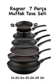 Ragnar 7 Parça Ramazan Tava Seti Çeyiz Set Wok Grill Krep Kızartma Tavası Sosluk  sahan  kaçerola - 1