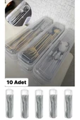 10 Adet Multix Çatal Kaşık Bıçak Saklama Kutusu - Çeyizlik Kaşık Takımları Düzenleyici Organizer thumbnail 1