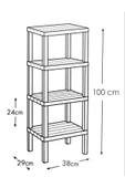 Shelf 4 Katlı Düzenleyici Plastik Raf Ünitesi Beyaz ,kitaplık, Banyo, Mutfak Rafı. Ayakkabılık - 4