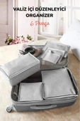 6 Parça Bavul Organizer Set Çok Amaçlı Pratik Kullanım Valiz Düzenleyici Seyahat Çantası Organizeri - 1