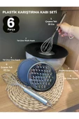6 Parça Rendeli Karıştırma Kabı Seti 2 Çırpma Teli Ve Rendeli Kapaklı Çırpma Kase Seti thumbnail 1
