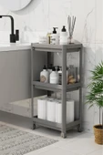 Peggy Gri  Geniş 3 Katlı Çok Amaçlı Mutfak Erzak Banyo Tekerlekli Organizer Raf Ünitesi - 3