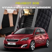 Peugeot 308 Siyah Renk Tay Tüyü Cepli & Terletmez Sırtlı Oto Koltuk Minder Seti - Koltuk Koruma Kılıfı (ÖN & ARKA TAM SET) thumbnail 1