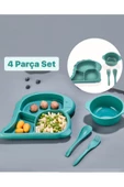 Dino  Mavi 4 Parça Parça Bebek Yemek Seti Mama Tabagi Seti - 2