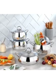 New Trendy Çelik Tencere Seti 8 Parça Inox thumbnail 1