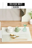 Krem Silikon Bulaşık Kurutma Matı Maxi Boy 44x33 Cm Bulaşıklık - Tezgah Bulaşık Altlığı - 1