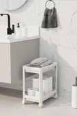Maja Beyaz 2 Katllı Tekerlekli Raf Banyo Rafı Mutfak Dolabı Düzenleyici Tezgah Evye Altı Organizer - 1