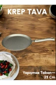 Nirvana 25 cm Gri Krep Tava - Granit Kaplama Krep Omlet Tavası - 1