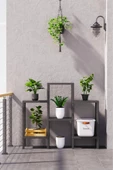 Ombeg 6 Katlı Siyah Modüler Banyo Mutfak Balkon Teras Salon Rafı Düzenleyici Çiçeklik Raf Ünitesi - 1