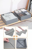 Coco 8 'li Set Çekmece Içi Düzenleyici Organizer Set Antrasit - Çorap Sütyen Şal Kumaş Kutu thumbnail 6