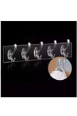 Silikonlu 4 Set 5'li 29*7 Şeffaf Güçlü Kendinden Yapışkanlı Kapı Duvar Askısı Ağır Yük Taşıma - 3