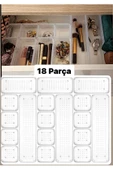 Bade 18 Parça Set Çekmece Takı Kozmetik Organizer( 12-3-3)  Çekmece Düzenleyici Kalemlik Kaşıklık thumbnail 1