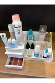 3’lü Set - Çekmeceli Rose Makyaj Standı + Golden Ruj Rafı +Buse Kozmetik - 3