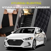 Hyundai Elantra Siyah Renk Tay Tüyü Cepli & Terletmez Sırtlı Oto Koltuk Minder Seti - Koltuk Koruma Kılıfı (ÖN & ARKA TAM SET) - 1