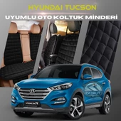 Hyundai Tuscon Siyah Renk Tay Tüyü Cepli & Terletmez Sırtlı Oto Koltuk Minder Seti - Koltuk Koruma Kılıfı (ÖN & ARKA TAM SET) - 1