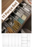 Bade 11 Parça Çekmece Içi Kaşıklık 4 6 1 Mutfak Düzenleyici Organizer Çatal Bıçak Kutusu - 1