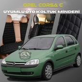 Opel Corsa C Siyah Renk Tay Tüyü Cepli & Terletmez Sırtlı Oto Koltuk Minder Seti - Koltuk Koruma Kılıfı (ÖN & ARKA TAM SET) thumbnail 1
