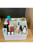 2 Adet Buse Makyaj Organizeri Kozmetik Stand 4 Bölmeli Parfüm Krem Kalemlik Masaüstü Düzenleyici - 6